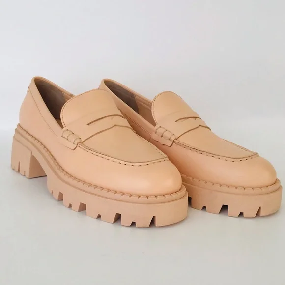Free People Lyra Lug Sole Loafer Shoes in Cantaloupe - Picture 10 of 11